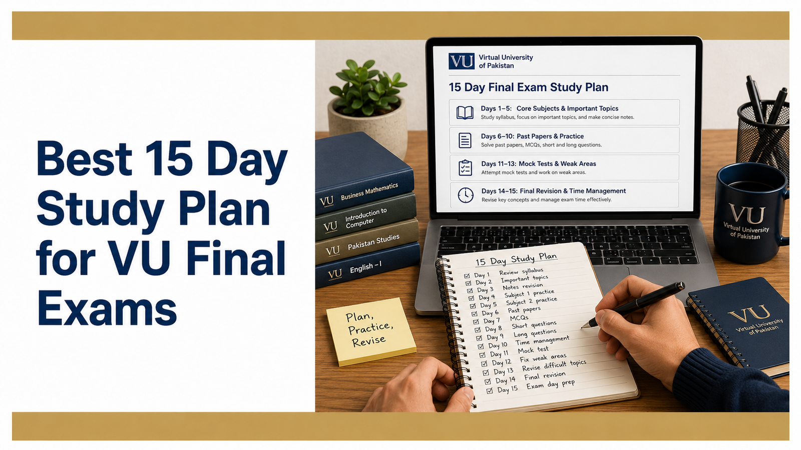 Best 15 Day Study Plan for VU Final Exams